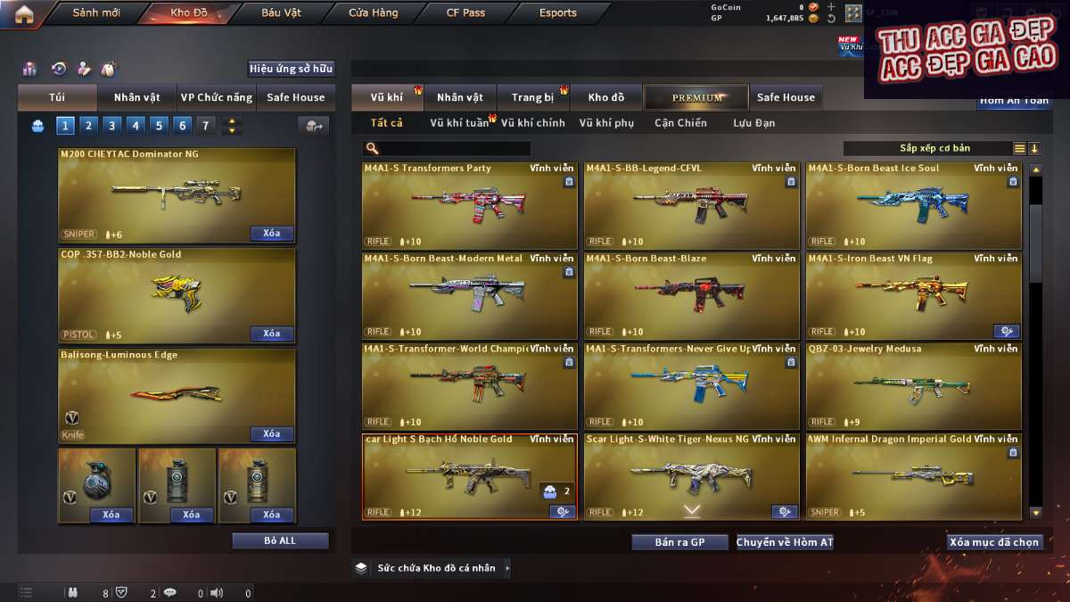 shop acc cf uy tin gia re